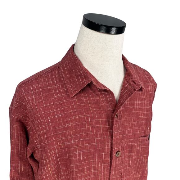Vintage Patagonia Shirt Men’s Large Red 100% Hemp Pocket Button-Up 2006 Y2K - Picture 2 of 11